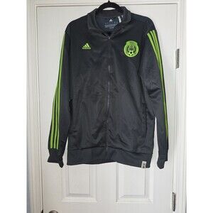 Adidas Mexico National Team Track Jacket Mens Sz L Black Green 2015 NWOT